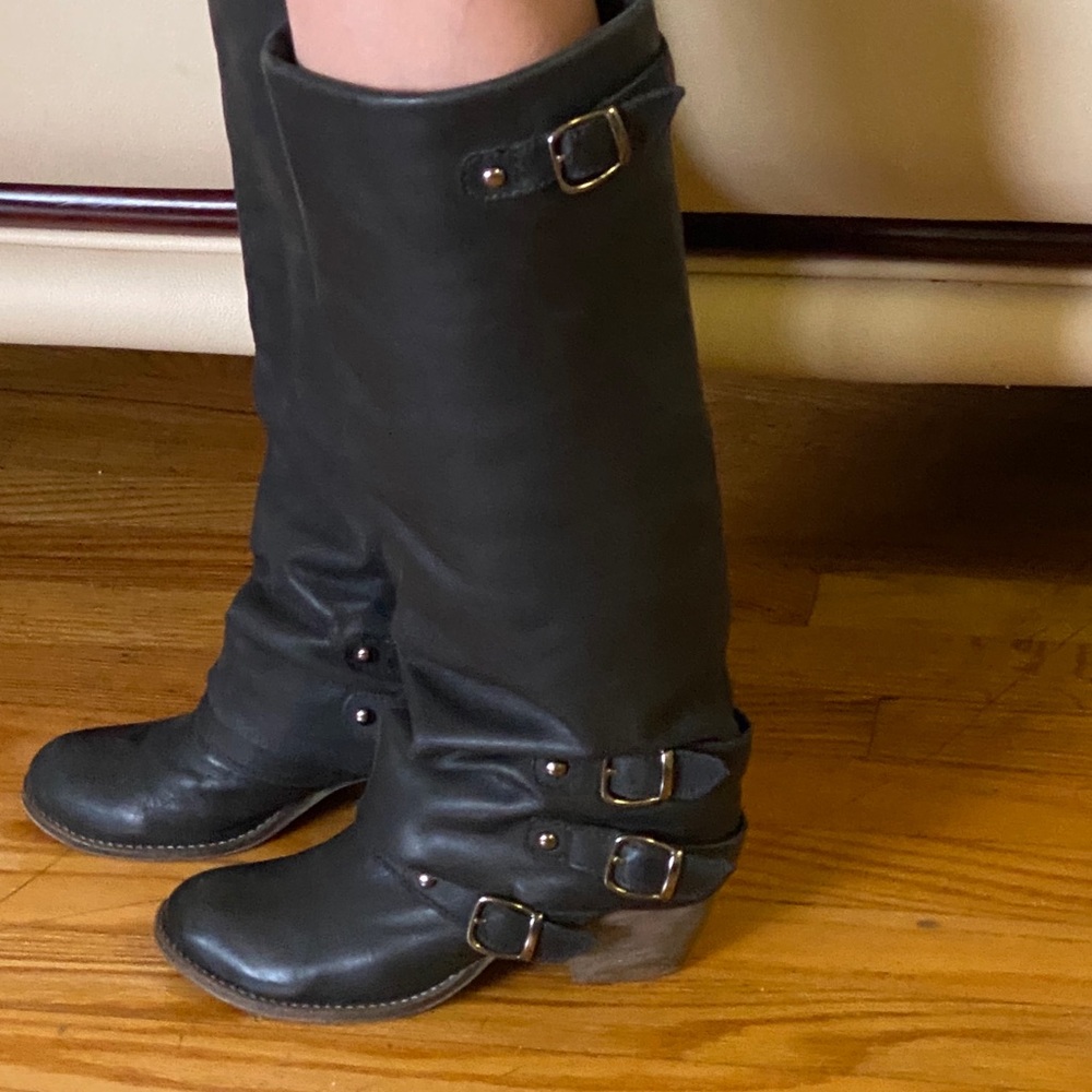 Slip On Buckle Boots by Mia